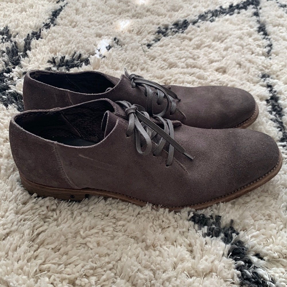 John Varvatos Gray Suede Oxford shoes